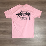 Stussy Paris Logo Pink Tee