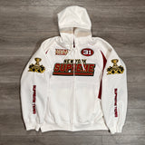 Supreme Football Zip Up Hooded Sweatshirt (FW25) White