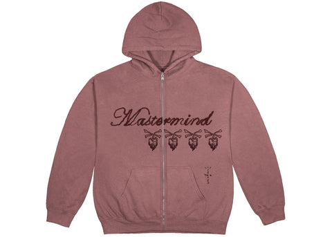 Travis Scott Cactus Jack For Mastermind Skull Zip Up Hoodie Mauve