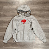 Supreme Cross Box Logo Hooded Sweatshirt Heather Grey